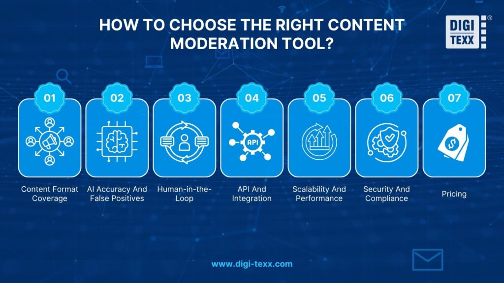 Key factors for choosing content moderation tools