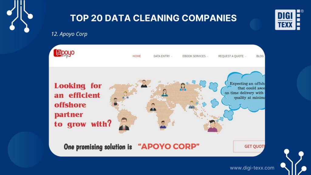 Apoyo Corp data cleansing provider evaluation