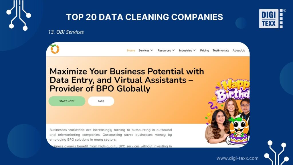 OBI Services B2B database cleansing and data enrichment solutions