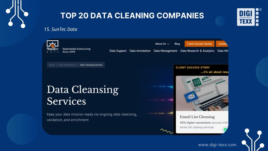 SunTec Data team improving CRM and ERP data quality for business operations
