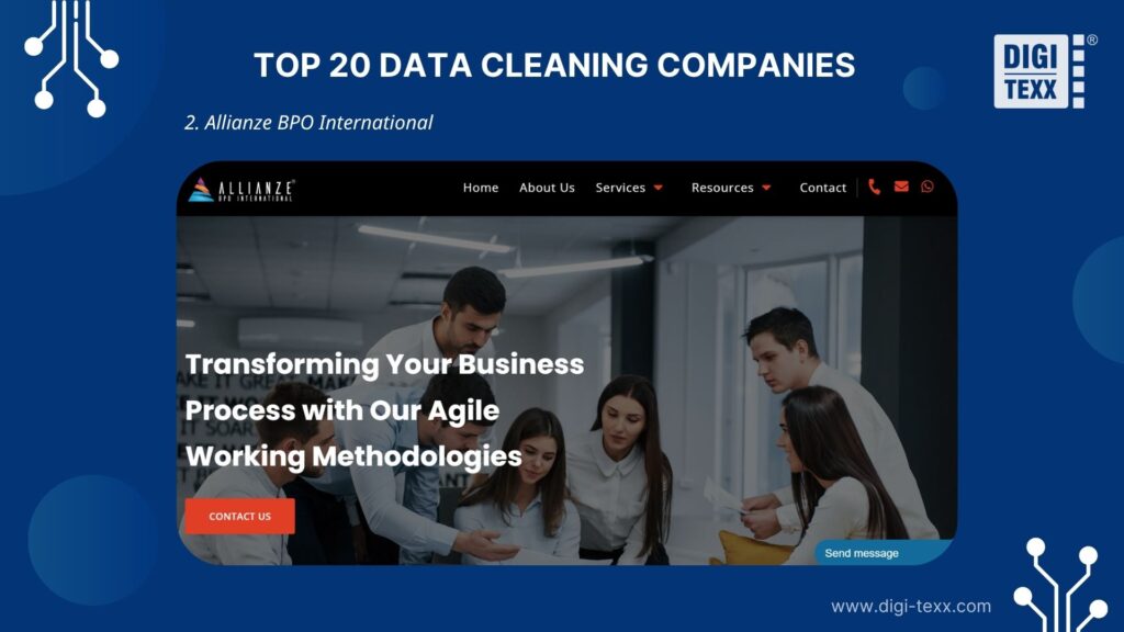 Allianze BPO International data cleansing outsourcing and back-office services