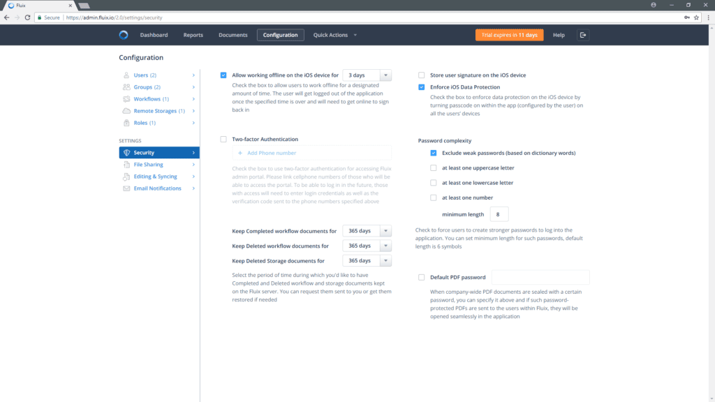 document management tools Fluix mobile document process management software