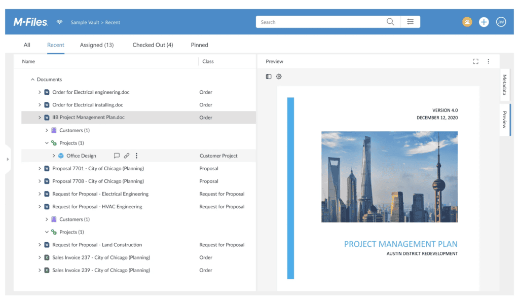 best document management software M-Files metadata driven document management system