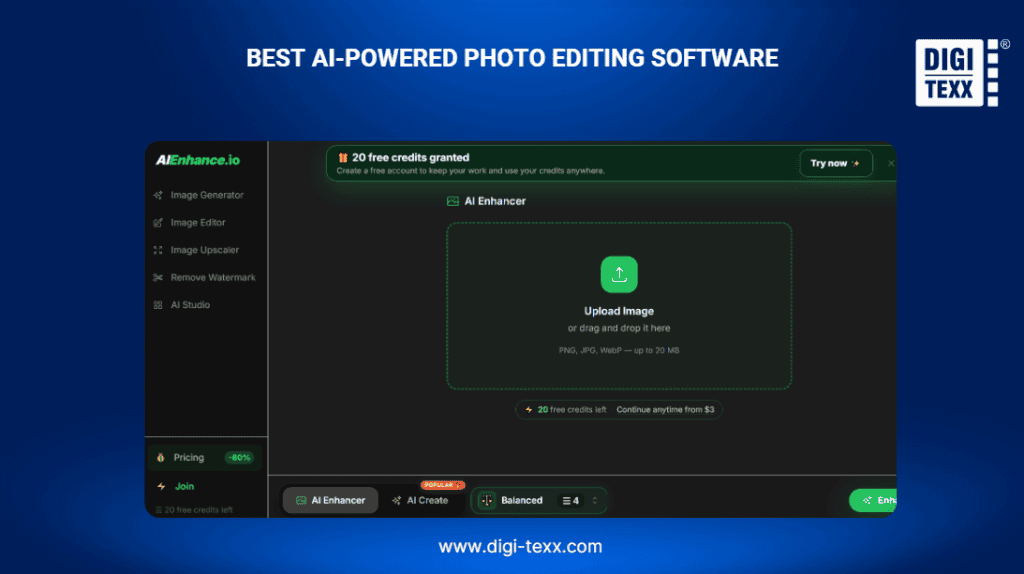 AIEnhance.io for AI image enhancement