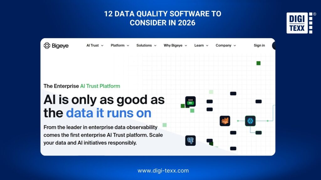 12 Best Data Quality Tools Worth Using In 2026 9 Bigeye is data quality software for data observability