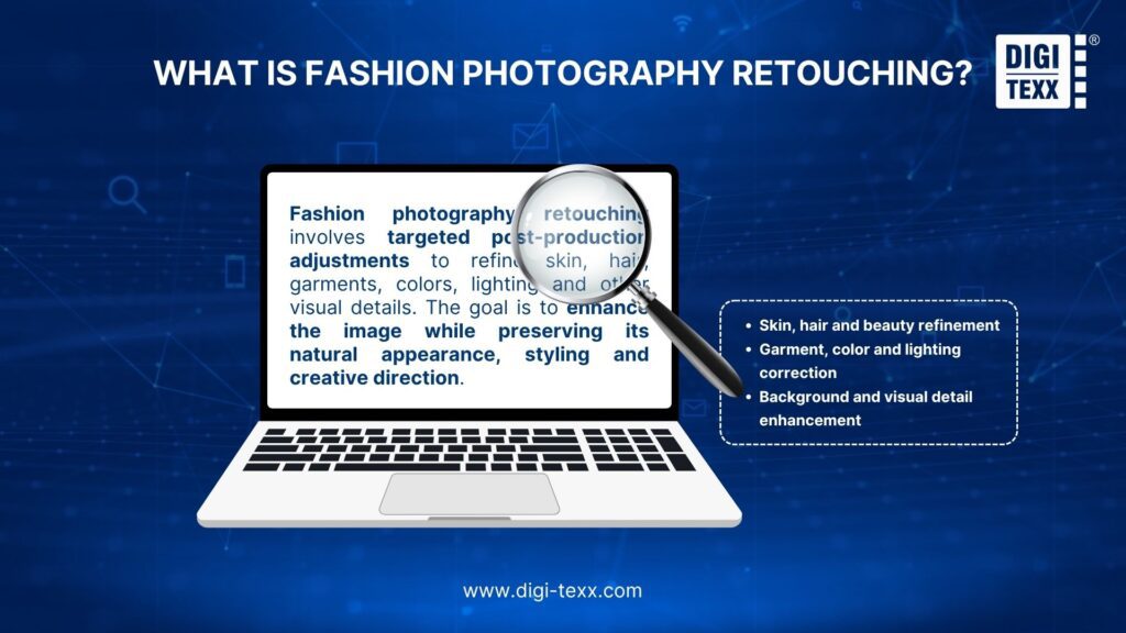 Fashion Photography Retouching: Techniques, Workflow & Cost 2026 2 Fashion photography retouching for skin, garments, color and lighting