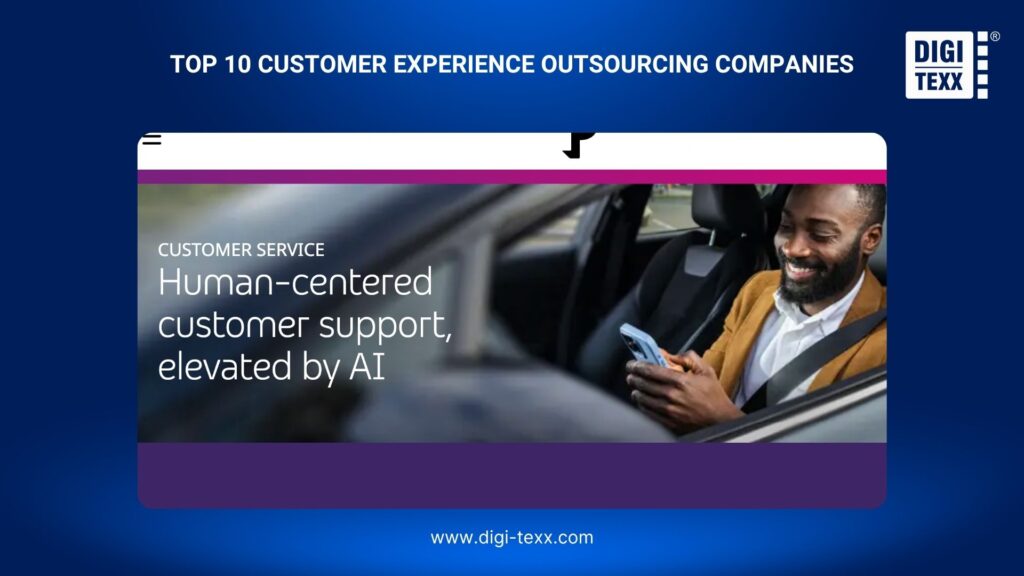 TP customer service webpage highlighting human-centered support enhanced by AI