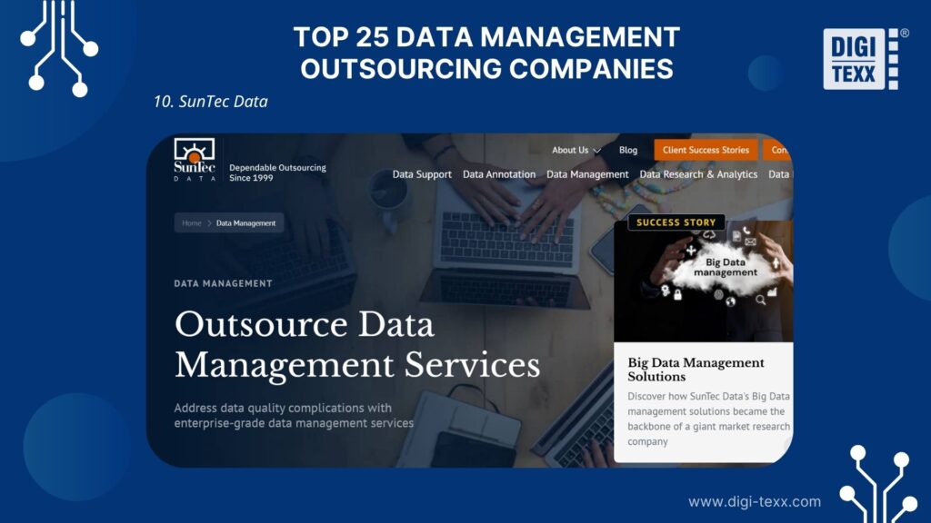 SunTec Data is a data management outsourcing company