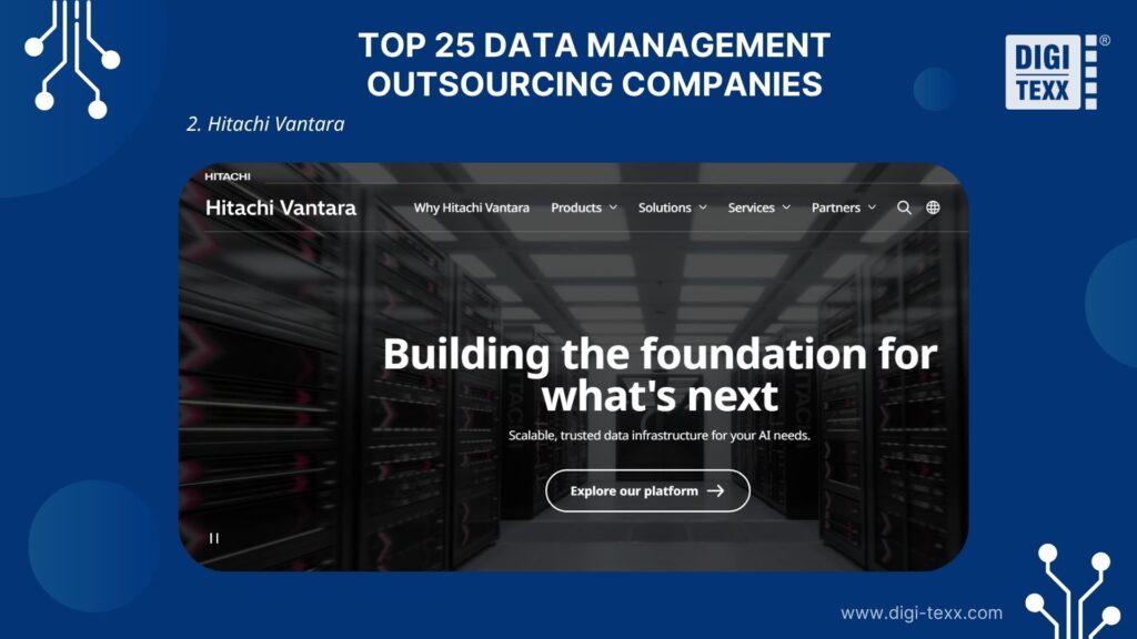 Hitachi Vantara provides outsourced data management services
