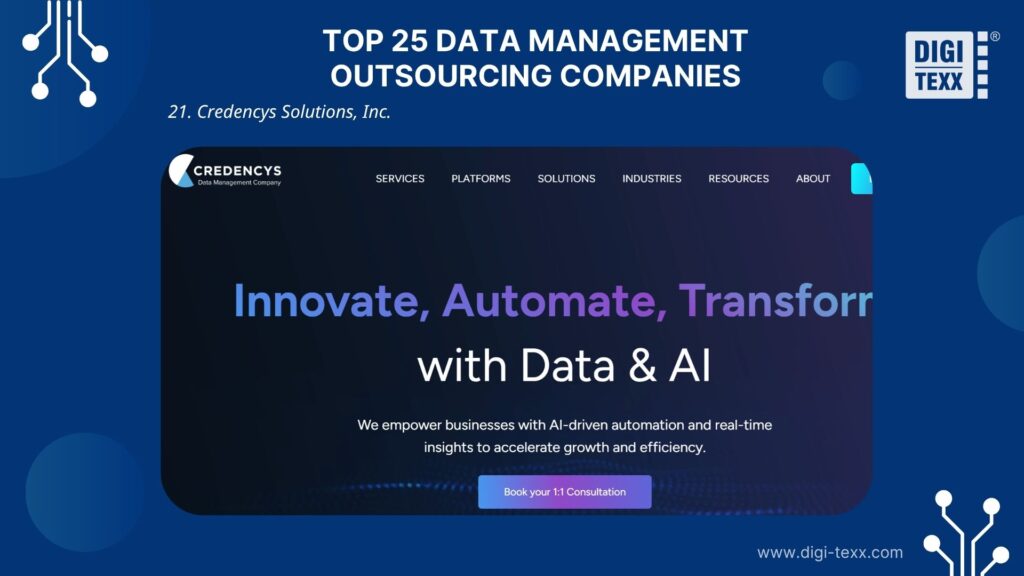 Credencys is a data management outsourcing company