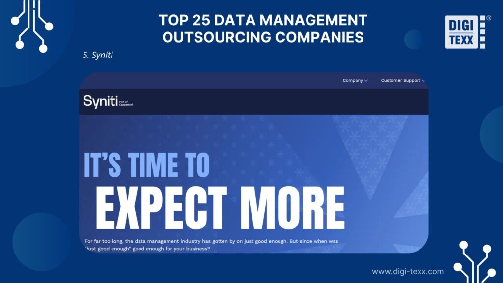 Syniti is a data management outsourcing company