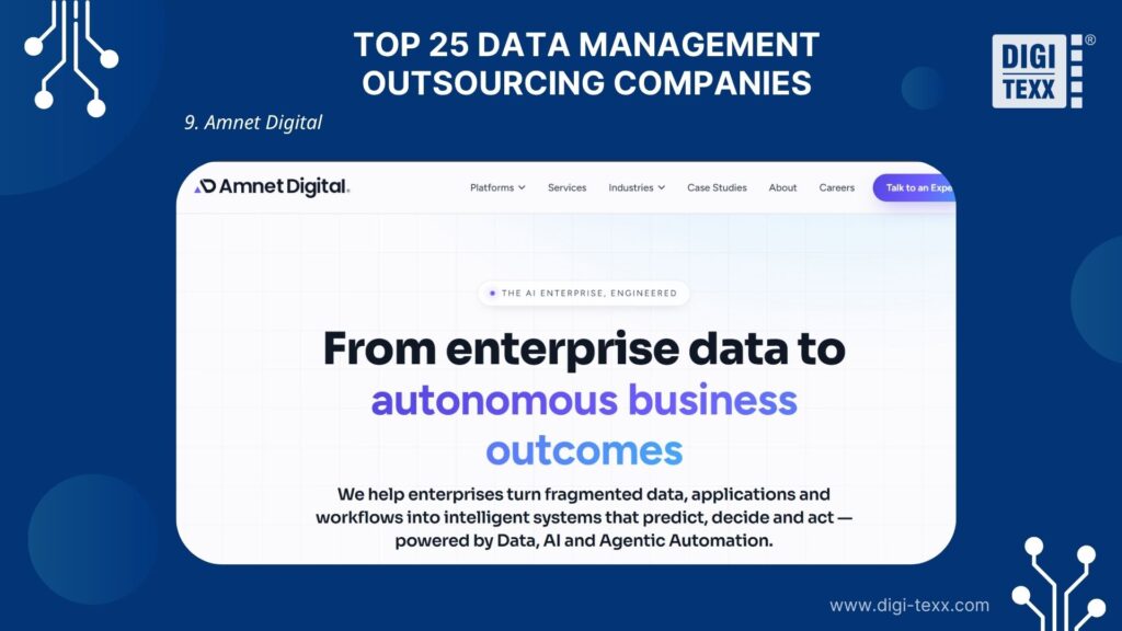 Amnet Digital provides outsourced data management services
